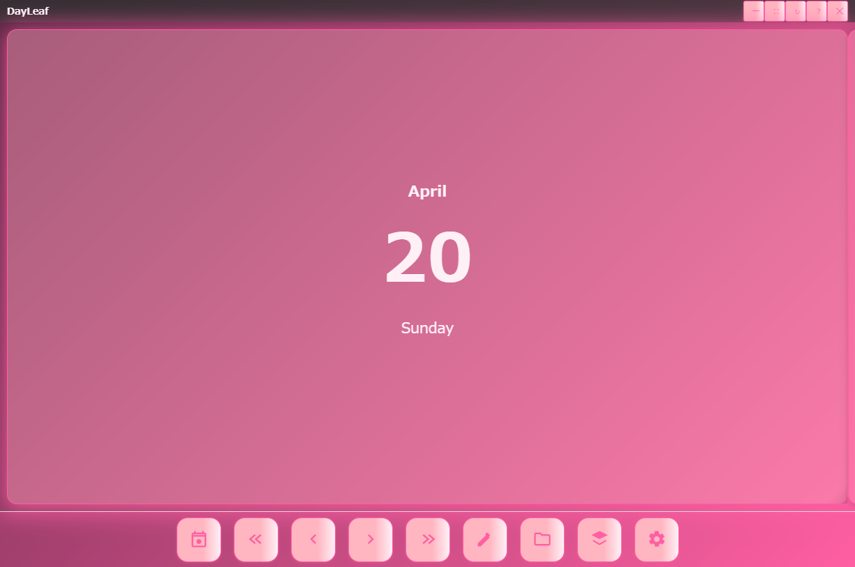 DayLeaf Calendar 画面全体イメージ